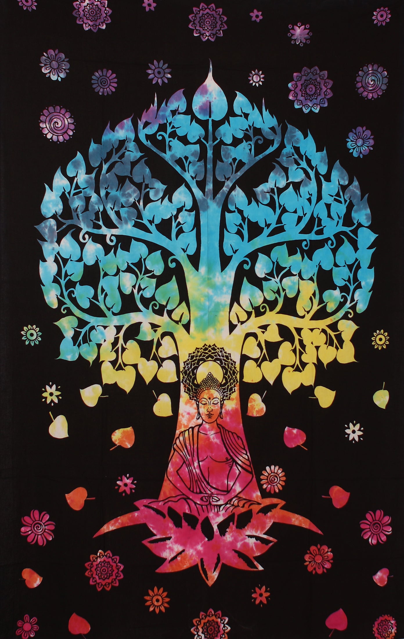 Zest For Life Tie Dye Buddha Tree Mini Tapestry 30x45" *CLEARANCE*