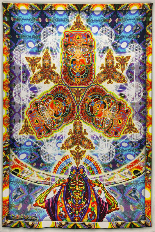 Healing Fractal Heady Art Print Tapestry 53x85" by Sunshine Joy