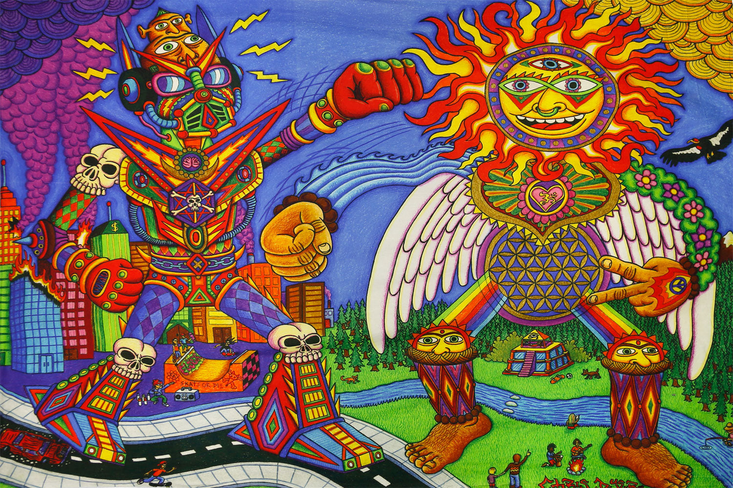 The Battle Heady Art Print Mini Tapestry 30x45" by Sunshine Joy