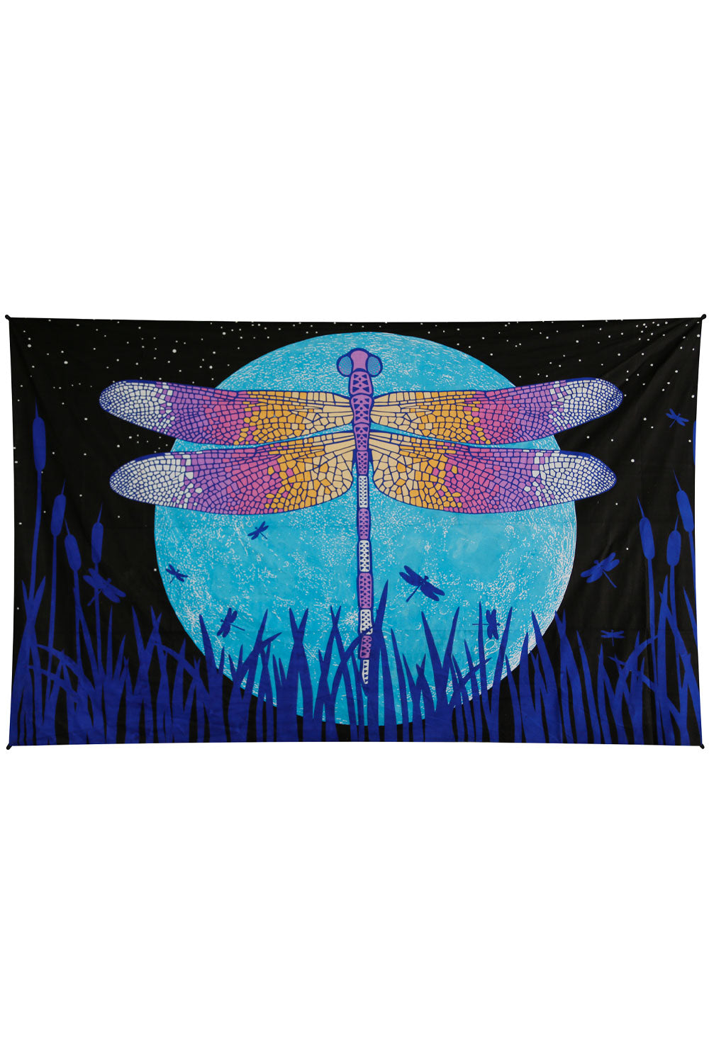 3D Glow in The Dark Dragonfly Moon Tapestry 60x90 - Art by Taylar McRee   **SALE**