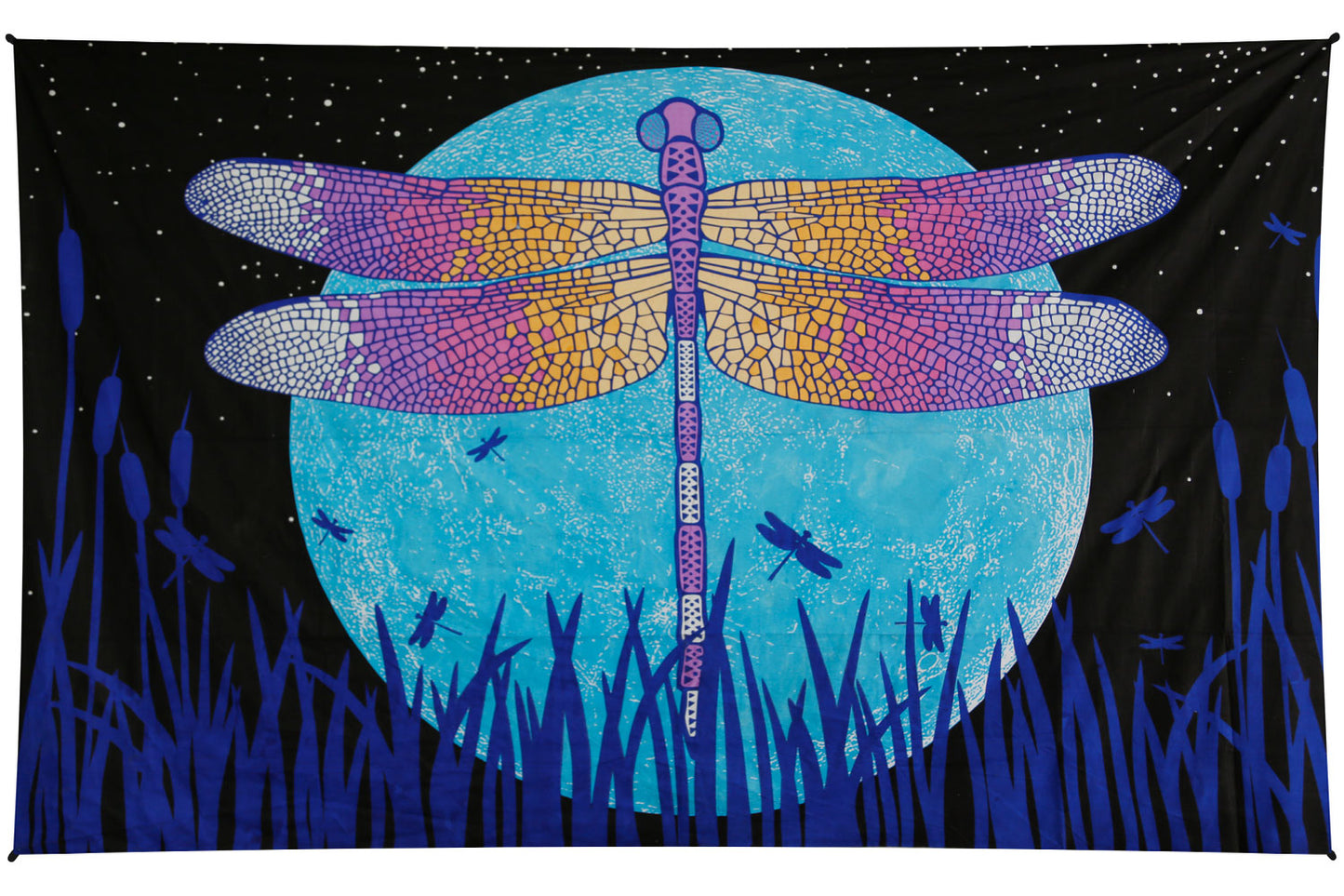 3D Glow in The Dark Dragonfly Moon Tapestry 60x90 - Art by Taylar McRee   **SALE**