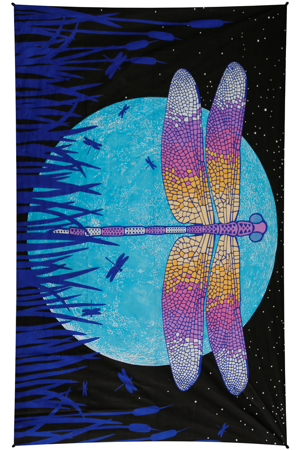 3D Glow in The Dark Dragonfly Moon Tapestry 60x90 - Art by Taylar McRee   **SALE**