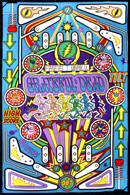 3D Grateful Dead Pinball Machine Tapestry 60x90"