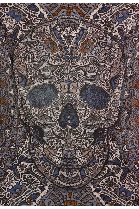 Grey Skull Tapestry 60x90 - Art by Chris Pinkerton