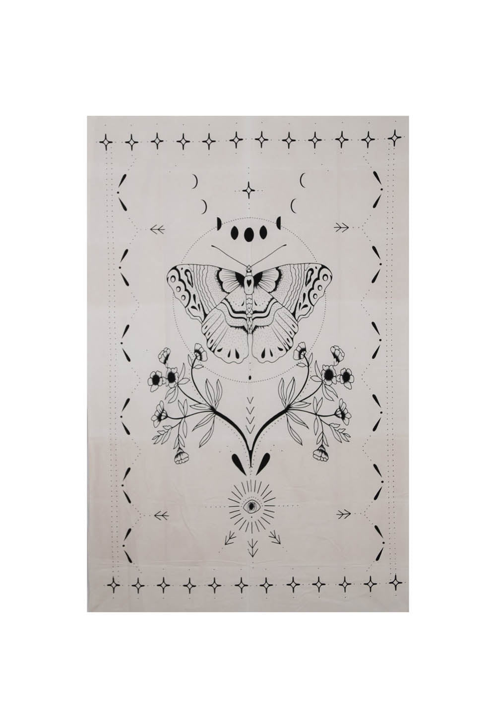 Butterfly Mini Tapestry Black & White 30x45" by Zest For Life