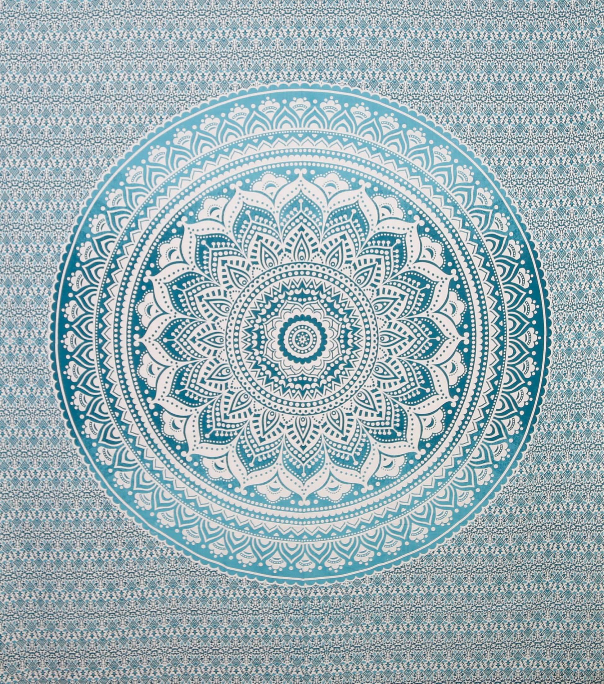 Teal Mandala Tapestry 84x95" by Zest For Life