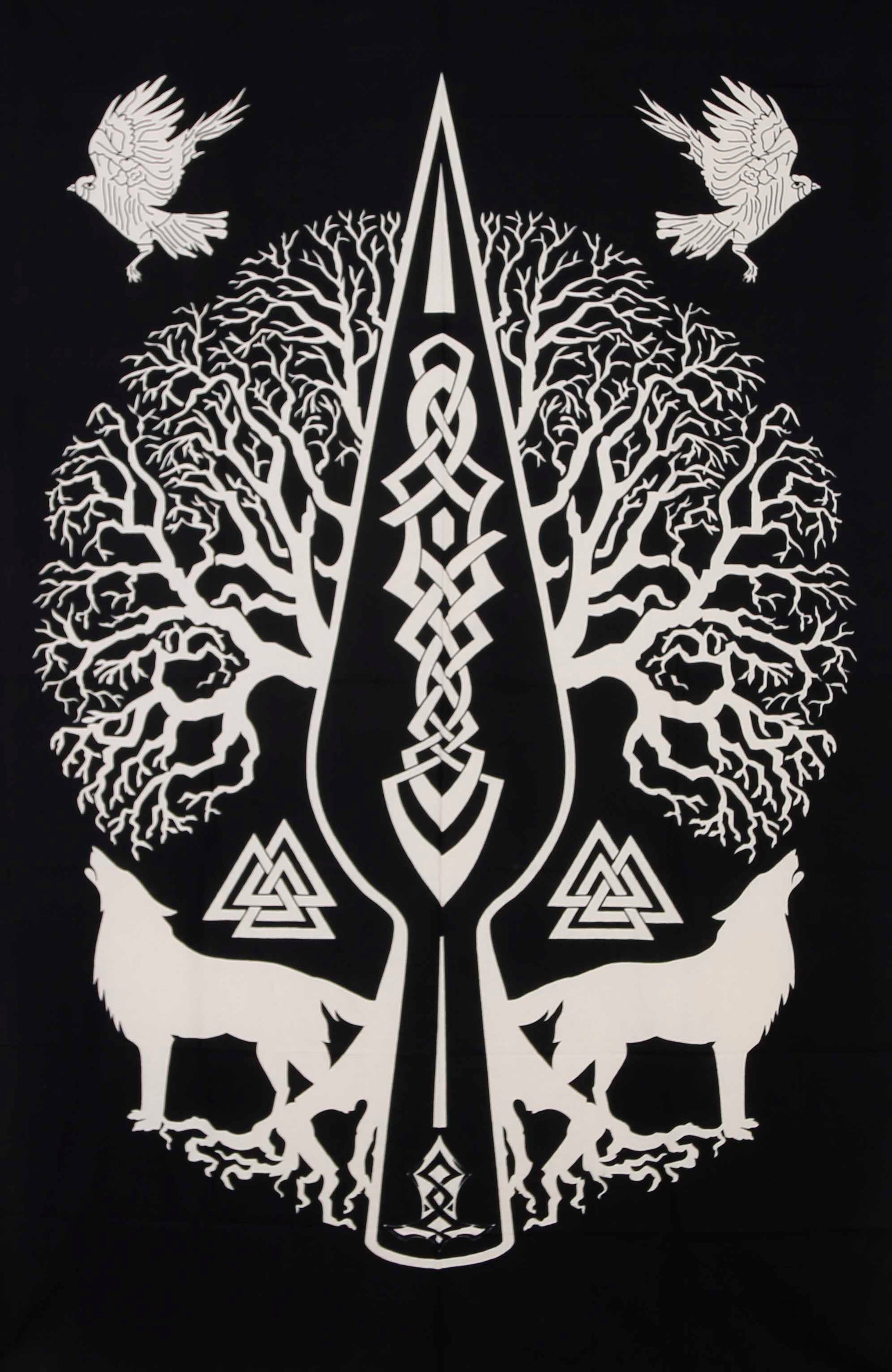 Celtic Wolf Tree Tapestry 52x80" by Zest For Life