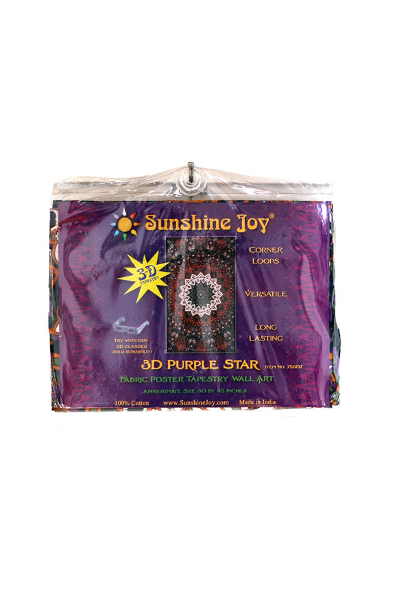 3D Purple Star Mini Tapestry 30x45   **SALE**