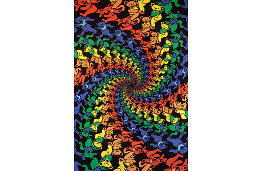 3D Grateful Dead Dancing Bears Spiral Mini Tapestry 30x45"