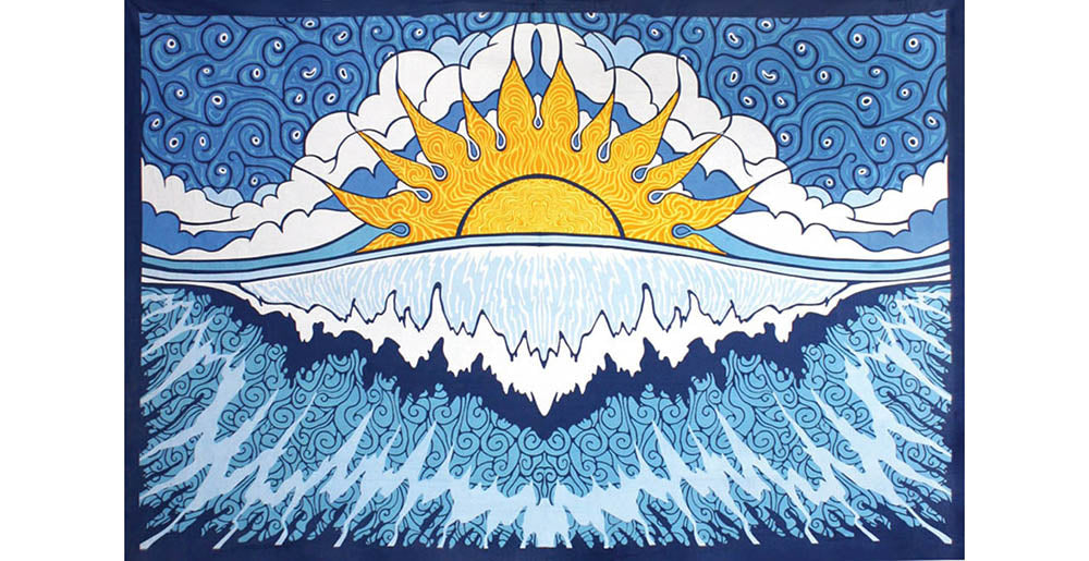 Sun Wave Mini Tapestry 30x45 - Art by Chris Pinkerton   **SALE**