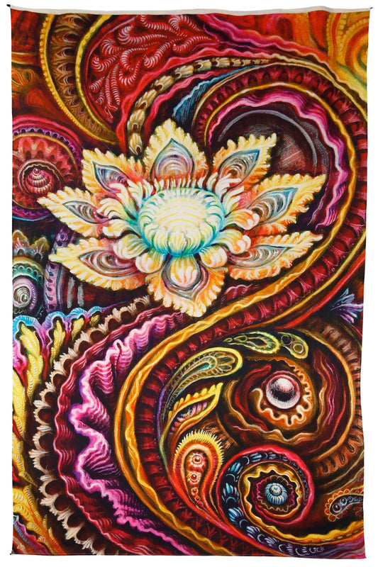 Flower Power Heady Art Print Tapestry 53x85" by Sunshine Joy
