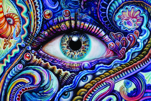 Blue Eye Heady Art Print Tapestry 53x85" by Sunshine Joy