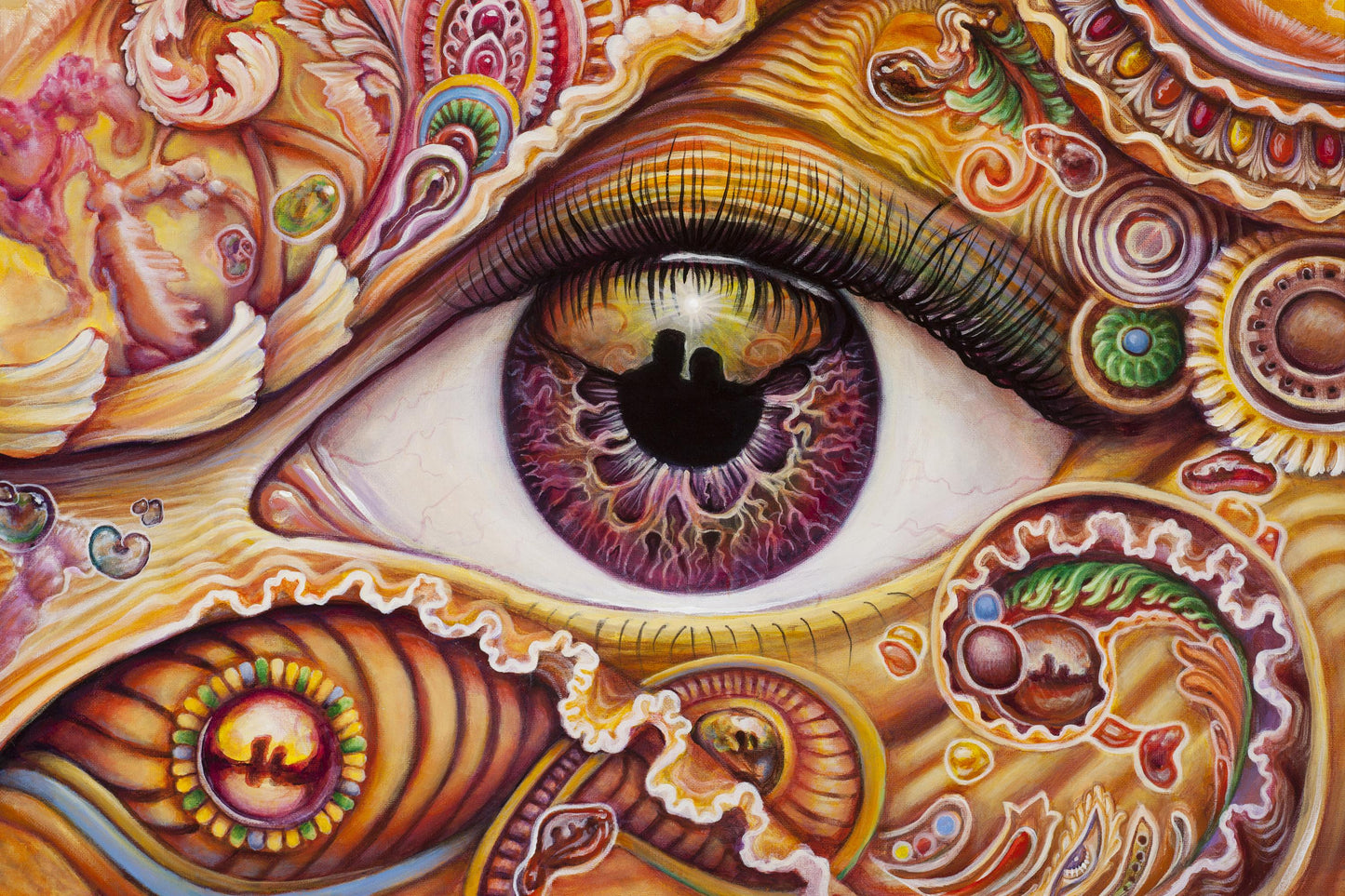 Orange Eye Heady Art Print Tapestry 53x85" by Sunshine Joy