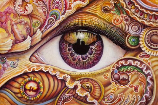 Orange Eye Heady Art Print Tapestry 53x85" by Sunshine Joy