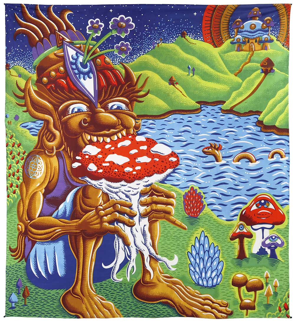3D Shroom Muncher Tapestry 85x100" by Sunshine Joy