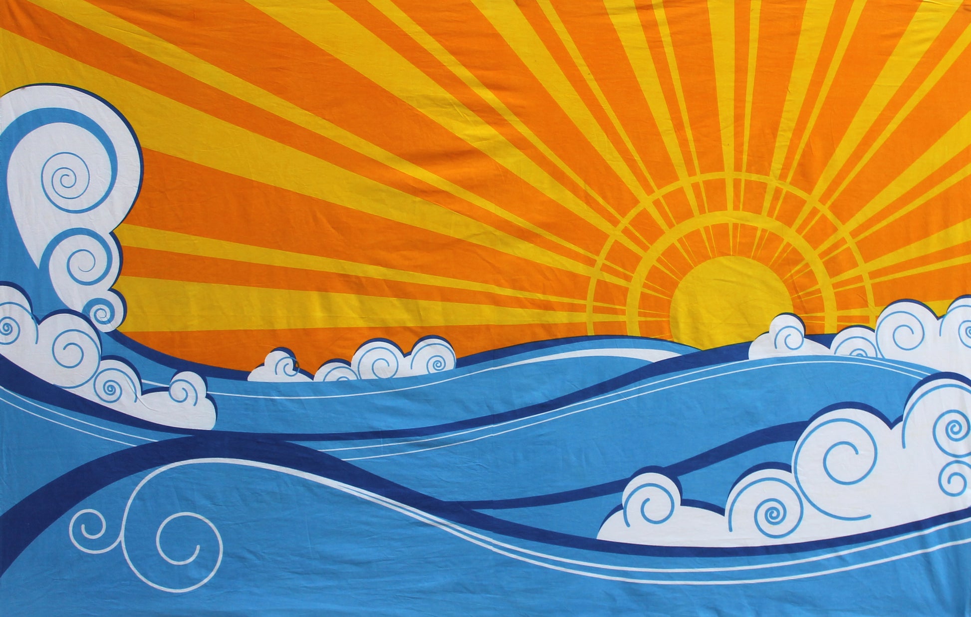Swell Day Ocean Wave & Sun Mini Tapestry 30x45" by Sunshine Joy
