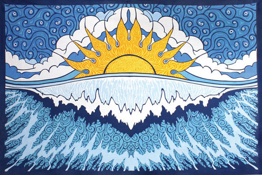 Sun Wave Tapestry 60x90 - Art by Chris Pinkerton   **SALE**