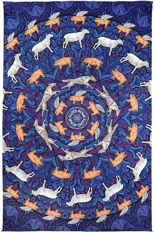 3D Pink Floyd Animals Tapestry 60x90 - Art by Chris Pinkerton