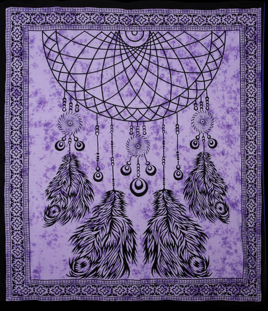 Purple Dreamcatcher Tapestry 84x95" by Zest For Life