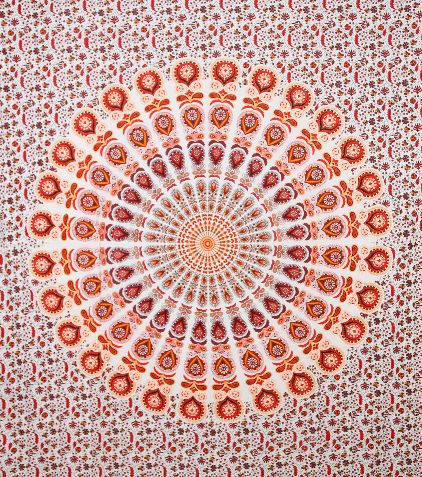 Circle Plume Tapestry Red 84x95" by Zest For Life