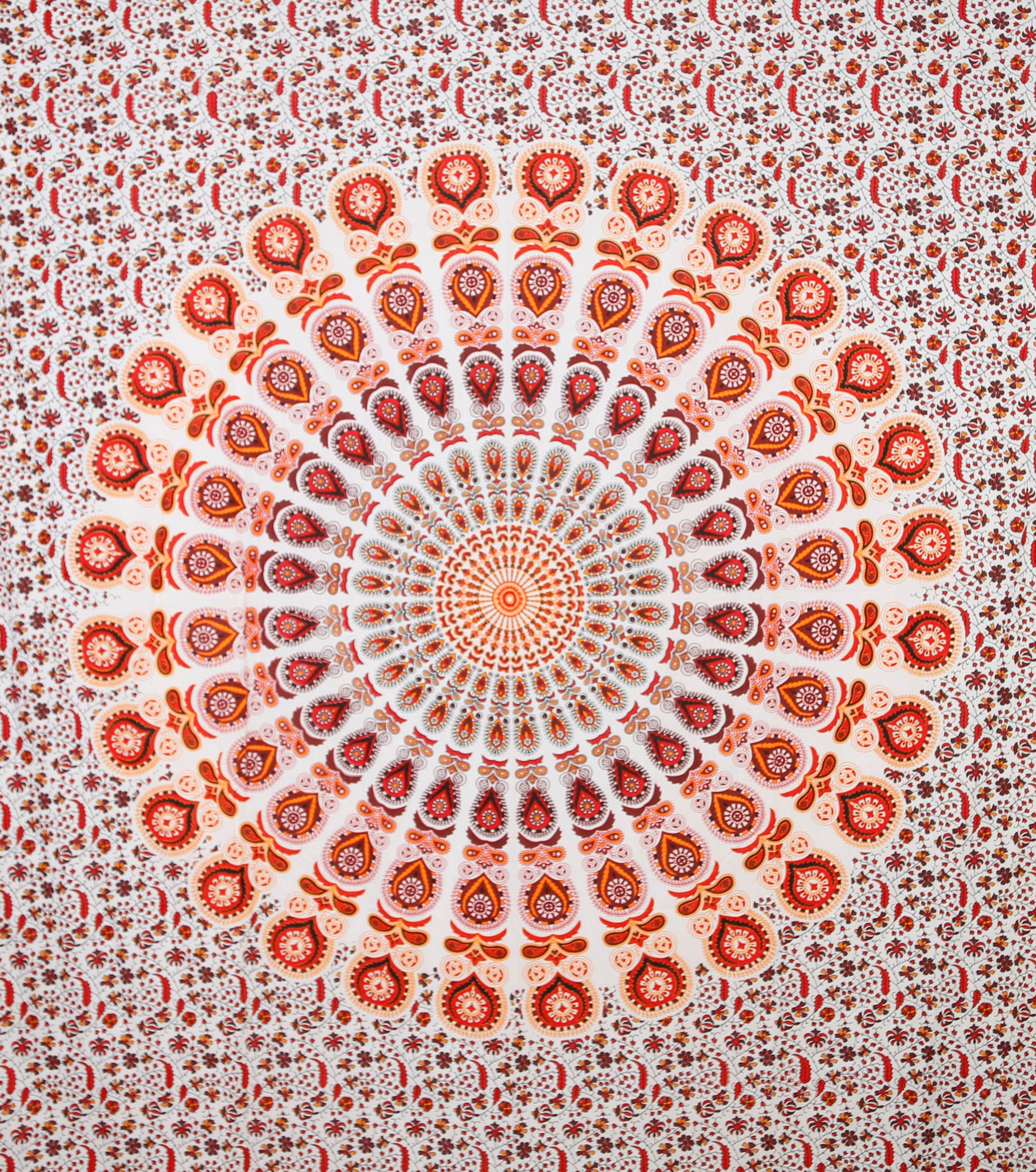 Circle Plume Tapestry Red 84x95" by Zest For Life