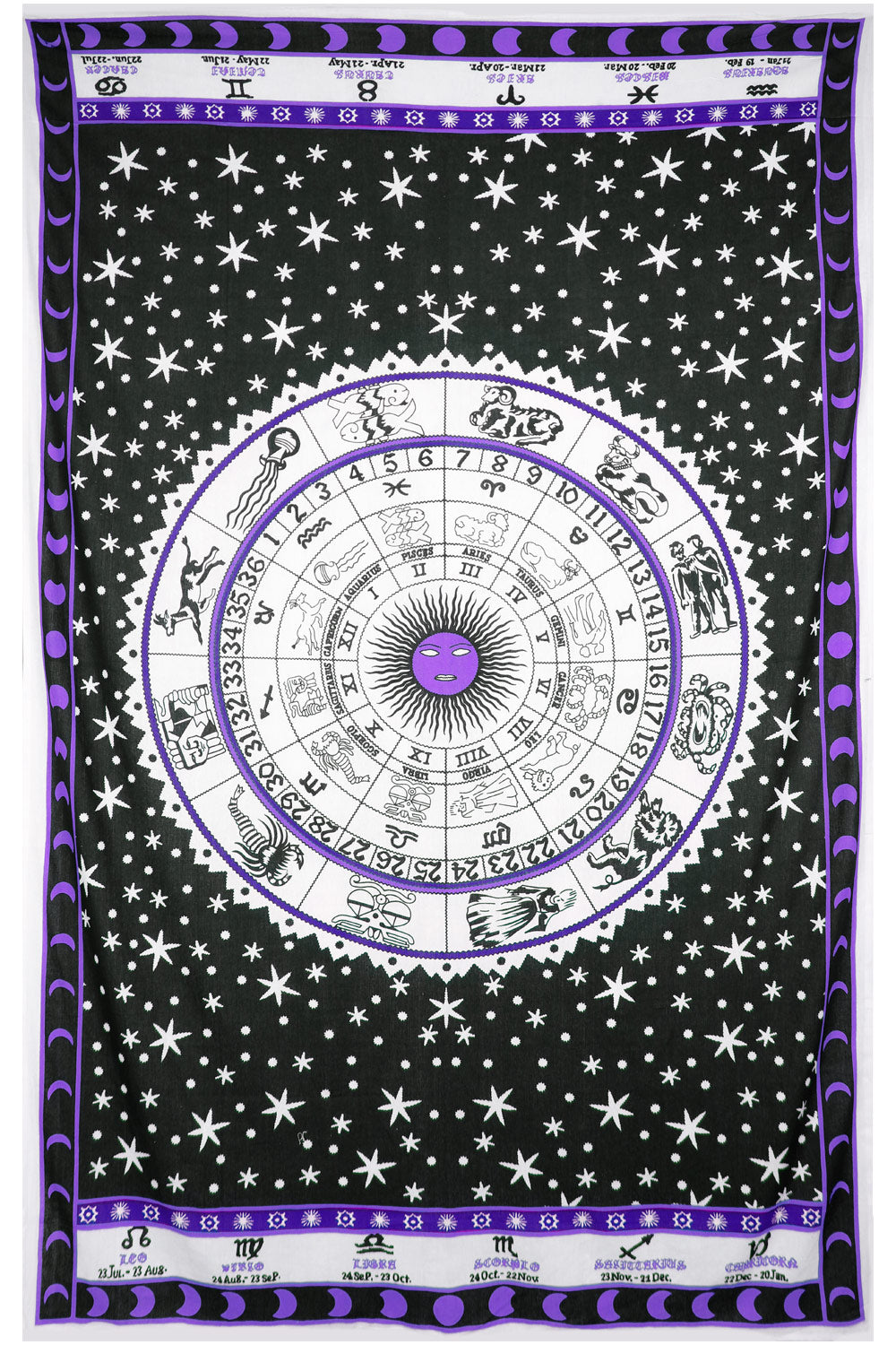 Zodiac Astrology Tapestry Purple 52x80" by Zest For Life